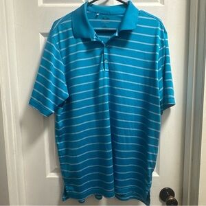 adidas Teal Striped Polo Shirt